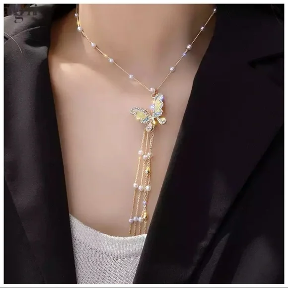 Metallic Colorful Crystal Butterfly Set - Picture 9 of 10